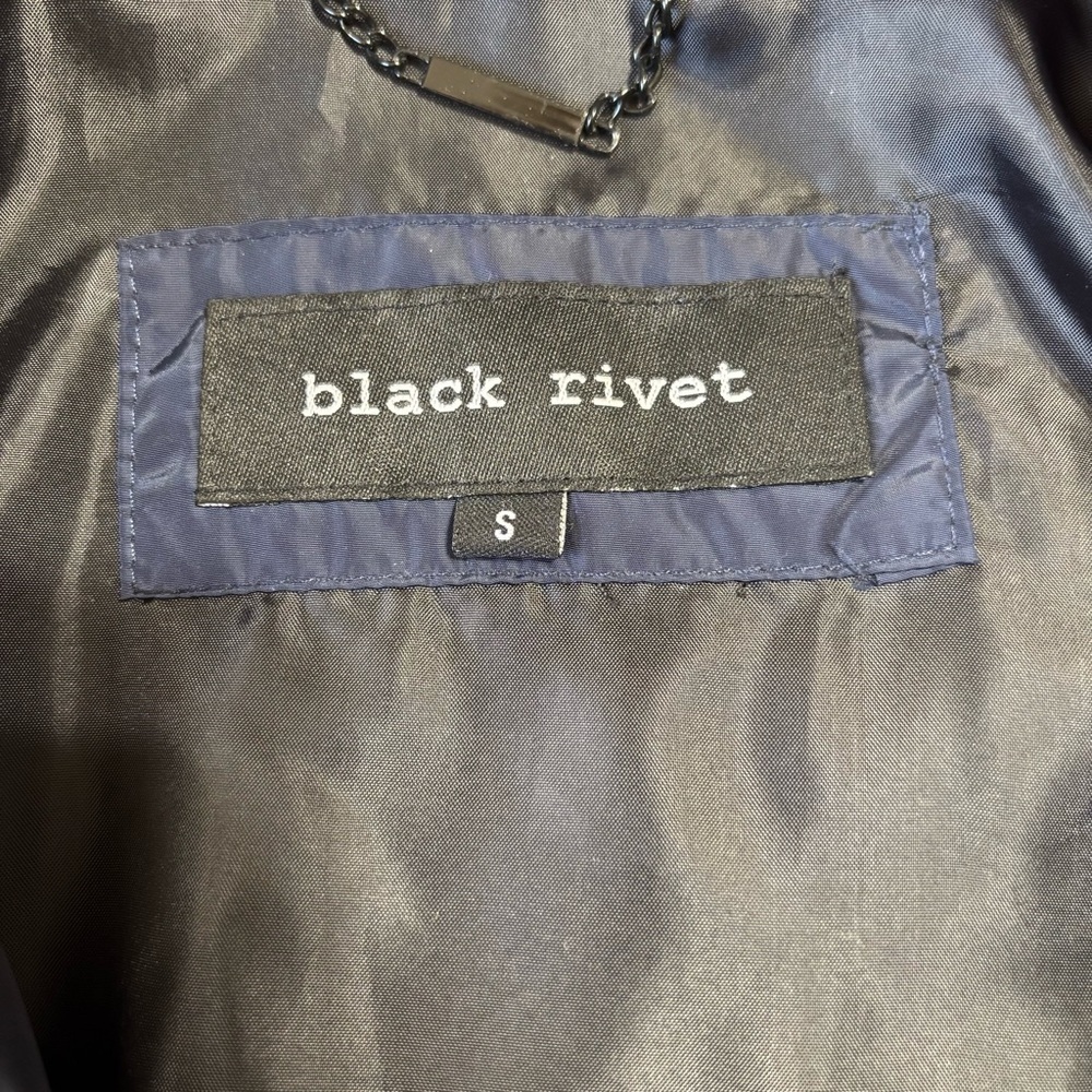 Black Rivet Women's Navy and Black Quilted Puffer Coat Size S - Picture 4 of 5